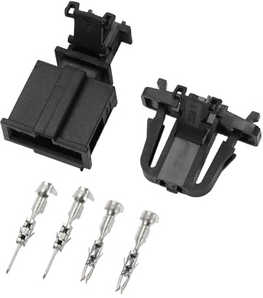 Partuto 2-Pin Tweeter Connector Stecker Für Audi Kunststoff 1 Satz | Farbe Schwarz, Material Verzinntes Kupfer, OE 3B0972702/3B0972712, Für VW, Für Skoda, Für Seat, Crimp+Löt, 14V 1.5-10A