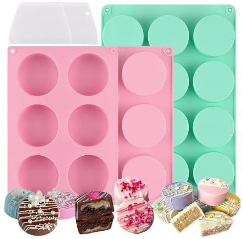 Cosmeria Cake Puck Mold Set mit 2 Größen, 3er Set Cake Pop Maker inkl. 2 Scraper, Perfekt für Cake Pop Deko und Süßigkeiten Automat