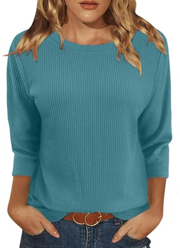 Schwarzes Tshirt Damen 3/4 Arm Shirt Sport Tunika Italienische Mode Fasching Kostüm Lustige Kostüme Erwachsene Blusen Mexikaner mit Türkis XL