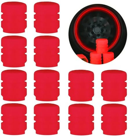 16 Stück Fahrrad Ventilkappen Led,Reflektierende Leuchtende Ventilkappen Auto Leuchtend,Universelle Fluoreszierende Autoreifen,Ventilkappe Reifenventilkappen für Autos Ventildeckel (16 Rot)