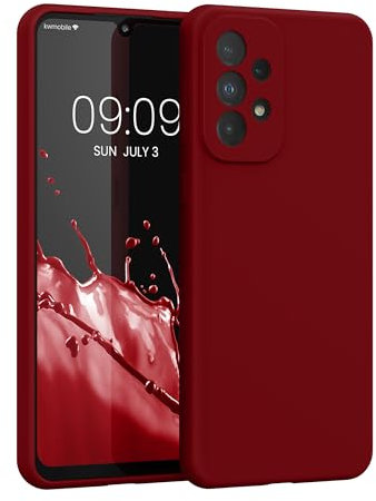 kwmobile Hülle kompatibel mit Samsung Galaxy A33 5G Hülle - Silikon Handy Case - Handyhülle weiche Oberfläche - kabelloses Laden - Rhabarber Rot