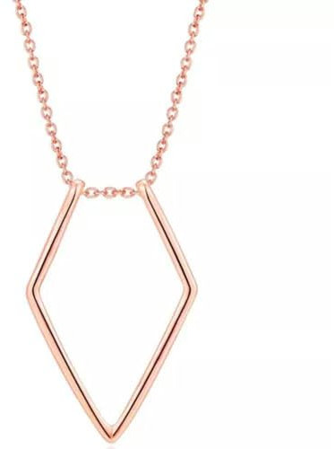 Rhombus Ring Holder Necklace Ring Keeper Silver For Women|Birthday|Gift-Rose Gold