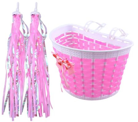 Sosoport Woom Fahrrad Kinder Reflektoren Anhänger Kinder 1 Set Fahrrad Streamer Dekorative Fahrradkorb Quasten Set Bunte Fahrradkorb Ribbons Und Zubehör Für Kinderfahrräder Korb + Streamer