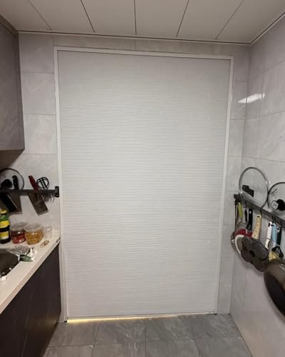 ZIMGOD Puerta Plegable Puertas Corredizas de Cocina Estilo Acordeón, Puertas Divisorias Internas Opacas Plegables, Puerta de Privacidad Sin Perforaciones con Cinta de Doble Cara(25x80in (63.5x203cm))