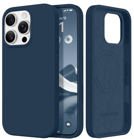 GOLBINBOX Magnetic for iPhone 16 Pro Max Case, Silicone Cover, Dark Blue | Compatible with MagSafe, Comfortable Grip, Soft Anti-Scratch Microfiber Lining, Slim Shockproof Protective Phone Case 6.9