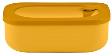 Guzzini – On the Go, Lunchbox mit „Store&Go“-Behälter – luftdichter Verschluss – Mangogelb – 20 × 12 × H 7 cm – 171100236