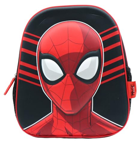 Marvel Diakakis Rucksack 1 Tasche, Schwarz/Rot Spiderman, S