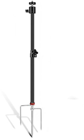 Wildkamera Halterung 360° Verstellbar und klappbar, Universal Gewindeanschluss 6mm Trail-Kameraständer Edelstahl längenverstellbarfür Wildkamera Sonnenkollektoren Nachtsichtgerät Nachtangelbeleuchtung