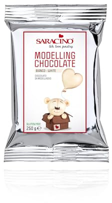 Zuckerpapier24 Modellierschokolade WEIß von Saracino 250g - Perfekt zum Modellieren und Überziehen von Torten sowie Mischen mit Fondant [DEC001K025]