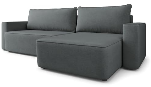 Masseno Ecksofa BELARO CL mit Schlaffunktion L-Form, Klassisch Sofa mit Bettkasten, Wohnzimmersofa, Couch, Soffa, Bettsofa, Couchgarnitur - Beige, Castel 15
