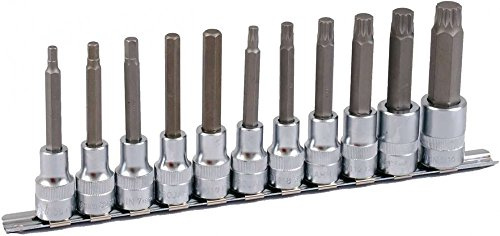 Projahn 1/2 Zoll Bit Stecknuss Satz auf Schiene 11-teilig 6-kant Vielzahn 4232
