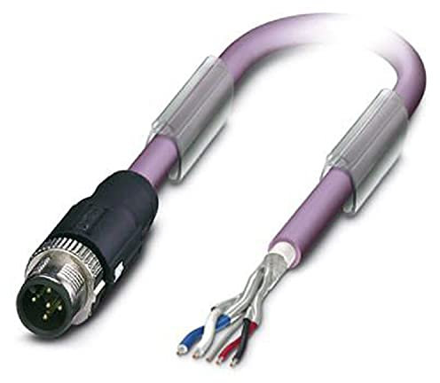 PHOENIX CONTACT SAC-5P-MS/2.0-920 SCO circaNopen DeviceNet Bussystem-Kabel, 5-Polig, PUR Halogenfrei, Stecker Gerade M12 Speedcon, A Kodierung, Auf Freies Leitungsende, 2m Kabellänge, Violett
