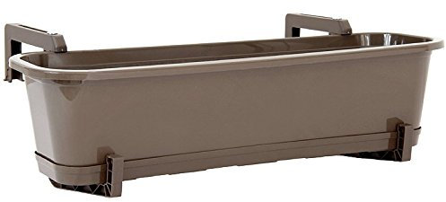 Wamat Blumenkasten mit Untersetzer und Halterungs-Set Blumentopf Balkonkasten 4 Größen 8 Farben Neu ! (80 cm, braun)