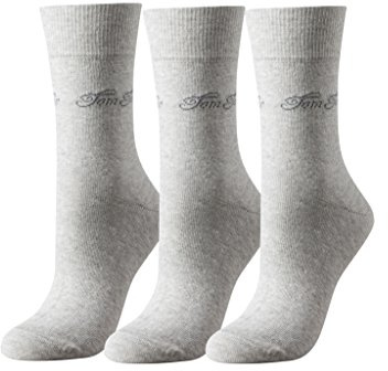 TOM TAILOR 3er Pack Basic Women Socks 9703 285 light grey melange Doppelpack Strümpfe Socken, Size:39-42