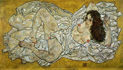Kunstdruck/Poster: Egon Schiele Liegende Frau - hochwertiger Druck, Bild, Kunstposter, 70x40 cm