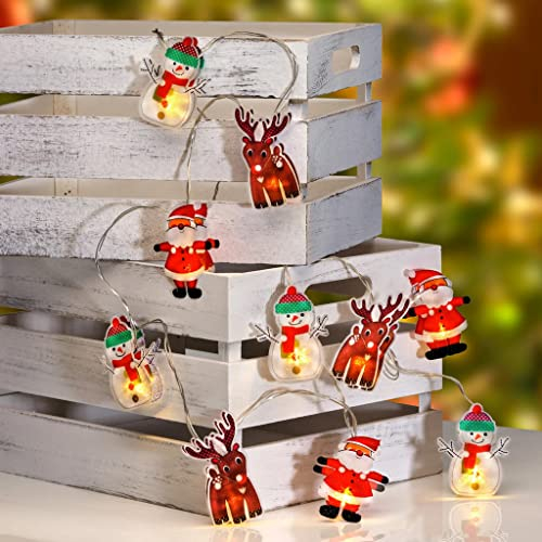 LED-Lichterkette mit weihnachtlichen Figuren Batterie-Betrieb Weihnachtsbeleuchtung 76512