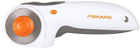 Fiskars Taglierino con lama rotante, Con lama Ø 45 mm, Per destrorsi e mancini, Arancione/Bianco/Grigio, 1003910