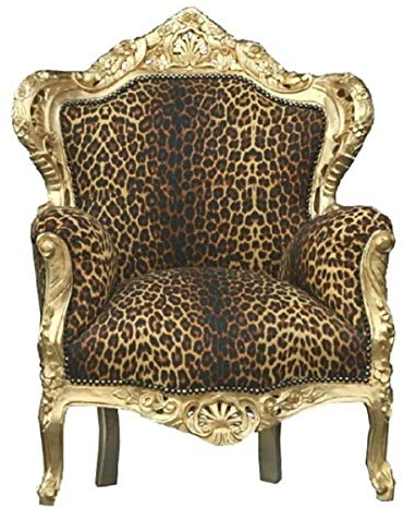 Casa Padrino Barock Sessel 'King' Leopard/Gold