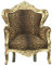 Casa Padrino Barock Sessel 'King' Leopard/Gold