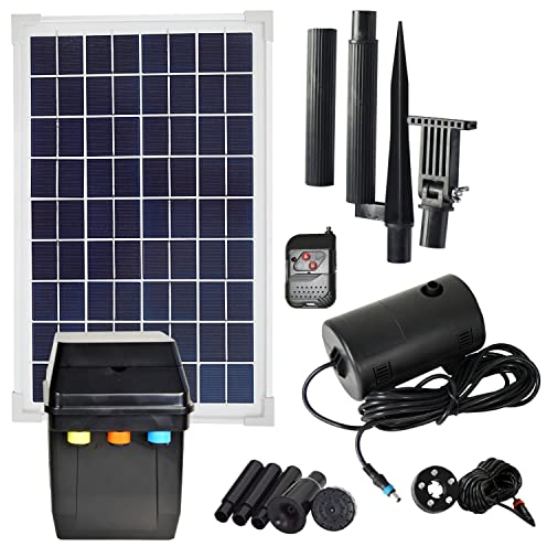 SOLAR TEICHPUMPE Garten BRUNNEN Oasis Oasis 801R Solarbrunnen Springbrunnen WASSERSPIEL Solar-Teichpumpen-Set für Garten und TEICH, Akku, mit STABILEM ALU-Rahmen (7-SP01105)