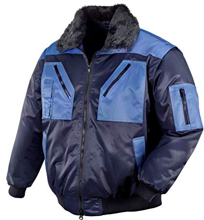 texxor Herren Pilotenjacke Oslo Arbeitsjacke mit abnehmbaren rmeln marine blau XL, Blau/Marine, XL EU