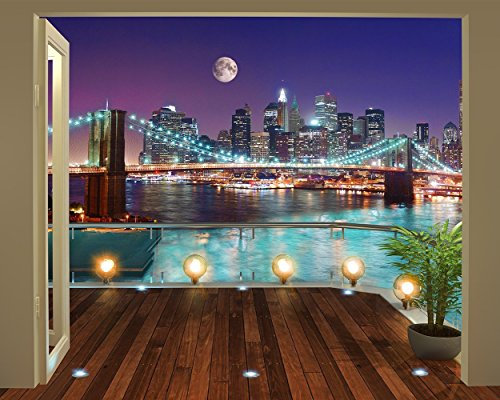 Walltastic Papier peint mural Pont de Brooklyn à New York 43626 - 2.4 x 3m