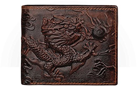 Medifier Motif de Dragon Nouveau Portefeuille en Cuir Crédit Carte d'identité Porte-Monnaie Pliante Poches Coupe transversale