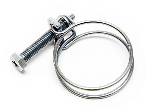 Wiltec Drahtschlauchschelle W1 31-35mm 2,2mm M6x40 aus verzinktem Stahl Schlauchschelle für Schlauchtüllen, Gewinde- und Rohrenden