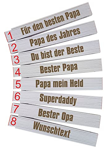 laser-diele Zollstock mit Namen Personalisiert - Hochwertige Tiefengravur - Meterstab mit Namen 2m - Vatertagsgeschenk für Papa und Opa