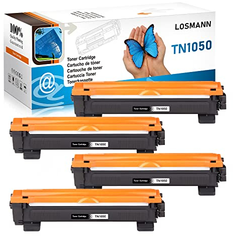 LOSMANN 4X Schwarz Toner kompatibel für Brother TN1050 TN-1050 für Brother HL-1110 1110E 1110R HL-1110 Series HL-1112 1112A HL-1112 Series HL-1201 1112E 1210W 1211W 1212W MFC-1810 1810E 1815 1911NW