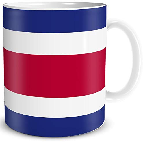 TRIOSK Tasse Flagge Costa Rica Länder Flaggen Geschenk Amerika Souvenir Zentralamerika für Reiselustige Frauen Männer Arbeit Büro Weltenbummler