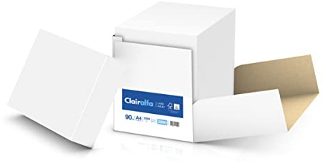 Clairefontaine 2890C - Karton mit 2000 Blatt Druckerpapier / Kopierpapier Clairalfa, extraweiß, DIN A4, 90g, Weiß, 1 Karton