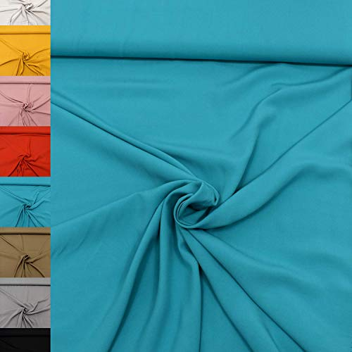 MAGAM-Stoffe Andrea Viskosestoff 100% Viskose Uni Oeko-Tex Meterware 50cm (09. Türkis)