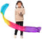 Winged Sirenny Echte Seide Tanzband mit Stab Kinder, Leicht Fließend Seidenstreamer Spielseide Tanzzubehör Klein (180cm türkis-gelb-rosa-lila)
