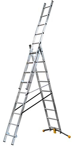 HAILO 1422-801 - Escalera combinada de 3 tramos con estabilizador curvo HobbyLOT (3x9)