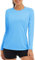 TACVASEN Mujeres Top de Vaerano Manga Larga Camisetas de Corriendo Vaerano Camisetas Protección Solar UPF Baño Surfing Rashguard Al Aire Libre Camiseta de Caminar Cascada Azul