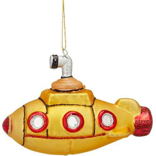 Baumschmuck aus Glas mundgeblasen und handbemalt - Baumhänger - Weihnachtshänger - Christbaumschmuck - Weihnachtsbaumschmuck - Farbe Raumschiff