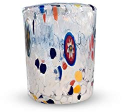 Gocce di Murano Set 12 Bicchieri Liquore Shot Pioggia Arcobaleno Lavorati a Mano Secondo la Tradizione degli Artigiani di Murano Colorati Confezione Bicchierini Eleganti e Preziosi Made in Italy