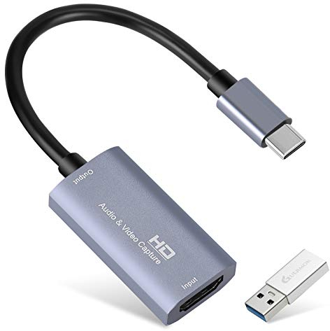 Videoaufnahmekarte, USB 3.0 HDMI auf USB C Audio Capture Card, 4K 1080P60 Capture mit Typ-C Adaptergeräten für Gaming Live Streaming Video Recorder, kompatibel mit Windows Mac OS System usw