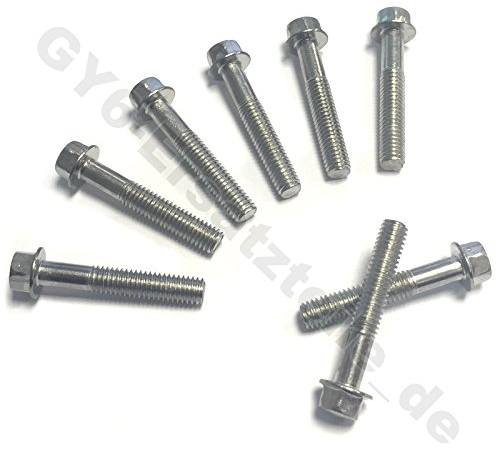 VARIOMATIK DECKEL/KICKSTARTER DECKEL SCHRAUBEN SET 8 STÜCK z.B. SARO SPORT AGM BENZHOU YIYING YY50QT FLEX TECH HUATIAN HYOSUNG BENERO EPPELLA ZNEN KYMCO PEUGEOT JINAN QINGQI REX RS FOSTI MOTORROLLER