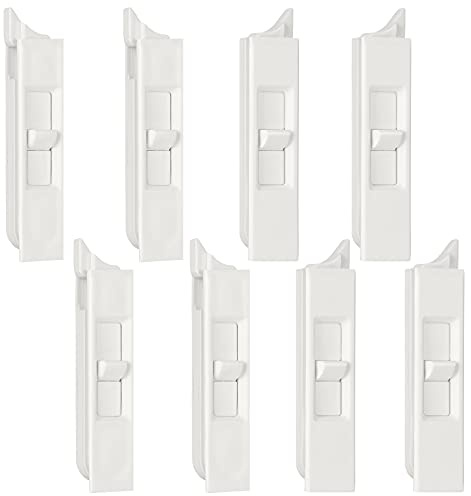 Jetec 8 Pieces Tilt Latch Pairs White Plastic Construction Snap-in Latch Pairs Spring Loaded Sliding Window Tilt Latch for Home Window Accessories