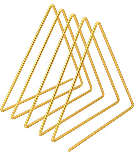 ETRAVEL Bookend, Triangular Divider Stand, Book Stand, Metal, Stylish, Office, Office Supplies, Records, CD, Magazines, Storage, Display Shelf, Bookcase, Desktop Storage, Interior Gold,