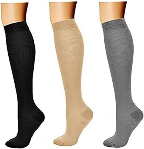 3 Paar Stützstrümpfe/Kompressionsstrümpfe/Kompressionssocken/Compression Socks/Strümpfe Kompression/Laufsocken/Thrombosestrümpfe/Reisestrümpfe/Kniestrümpfe/für Damen und Herren