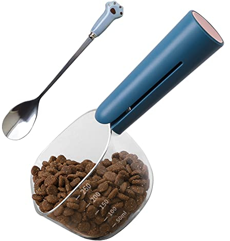 Pelle à Nourriture pour Animaux Domestiques Pelle à Mesurer avec Clip Nourriture Sèche 120g, pelle Conserve Animaux Cuillère à Nourriture Chien Pelle Nourriture Chat Pelle Cuisine avec Balance 250ml