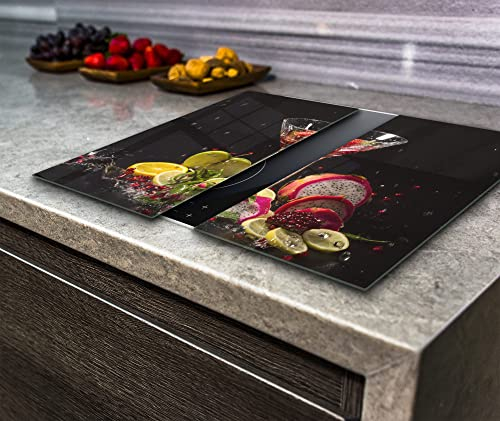 Juego de 2 vasos de cocción, coctelera eléctrica de inducción, vidrio templado, vaso de arte Va (2 x ancho 40 x altura 52 /cm)