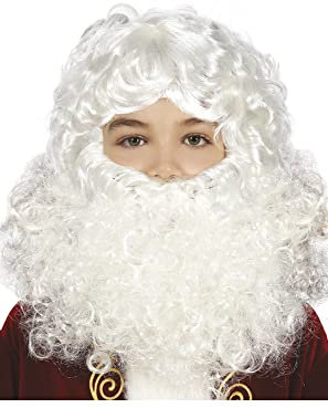 FIESTAS GUIRCA Perücke und Bart, Weihnachtsmann für Kinder
