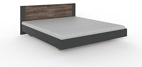 möbelando Bett Franziska in SCHLAMMEICHE NACHBILDUNG + Graphit. Abmessungen (BxH) 189x80 cm