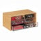 Relaxdays Organiseur de Maquillage, Bambou, 4 tiroirs, HxLxP : 11x23,5x15 cm, Rangement Bijoux, Nature/Transparent