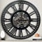DORBOKER Large Wall Clock Moving Gears Oversized Industrial Steampunk Decorative Retro Roman Numerals Skeleton Silent Wall Clocks for Living Room Kitchen Office (Black Gold 60cm/24inch)