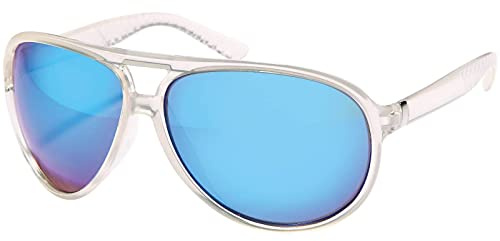 BEZLIT Damen Piloten-Sonnenbrille mit Doppelsteg – UV400, Filterkategorie 3 für starkes Sonnenlicht, Polycarbonat-Gläser, transparenter Kunststoffrahmen